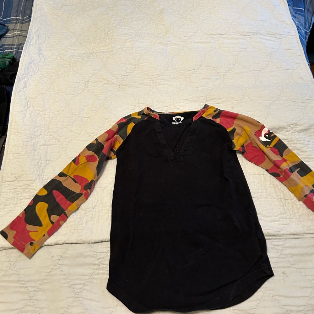 Appaman Black Shirt with Colorful Sleeves